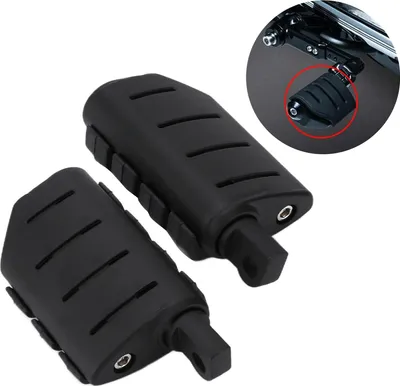 Image de Moto Repose-pieds CNC en alliage d'aluminium caoutchouc universel de remplacement pour KawasakiNoir