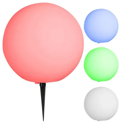 Produktbild von Smart RGB LED Kugelleuchte, Erdspieß, weiß, Kabel, D 30 cm