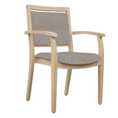 Produktbild von Seniorenstuhl mit Armlehnen Georg Armlehnenstuhl Pflegestuhl Stoff Kariba Beige