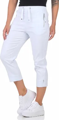 Produktbild von Caprihose kurze Chino für Damen mit Stretch19-27 luftige Sommer Hose Gummizug