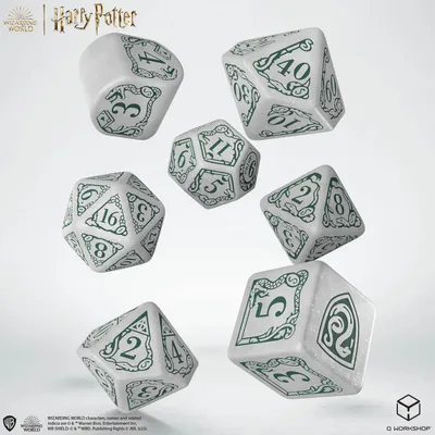 Produktbild von Q-workshop Harry Potter. Slytherin Modern Dice Set - White, Erwachsener & Kind, Unisex, Kunststoff, Grün, Weiß