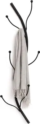 Produktbild von DanDiBo Wandgarderobe Schwarz Metall 93861 Flora Garderobe Wand Garderobenhaken Flurgarderobe Kleiderhaken Hakenleiste