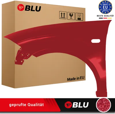 Zdjęcie produktu dla BLU Błotnik pasujący do Seat Altea 5P1/5P5 LS3X Lewy Czerwony Rot Rumbi | 2004-2015 | Przedni Przód | Lakierowany | Gotowy do montażu | Stal