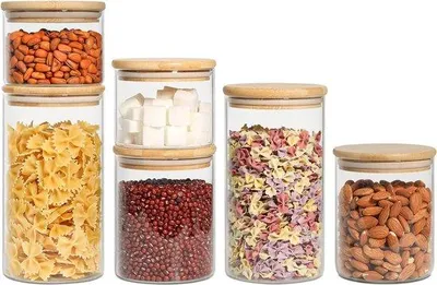 Produktbild von Runde Glasbehälter mit Deckel, 500-1200ml, Borosilicat, Küchenbehälter