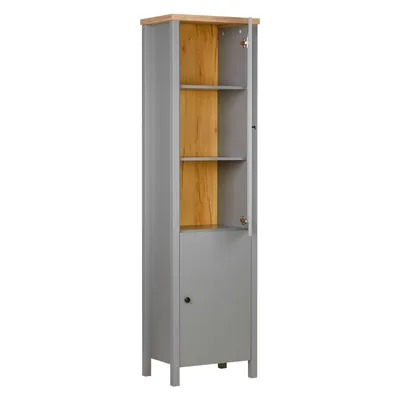 Produktbild von Homestyle4u Vitrine Highboard Kommode Wohnzimmerschrank Holz Grau