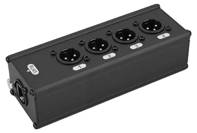 Produktbild von 4 Channel XLR Sound Ethernet Converter Network Cable Converter Stage Light Adapter Passive Operation No Signal Loss EMI Protection for Studio Live