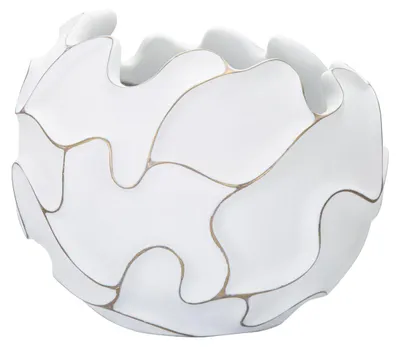 Obrázok produktu pre Sochařský kvetináč z bielej živice, priemer 44 cm