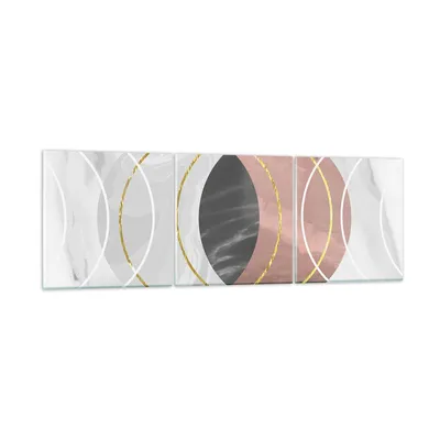 Produktbild von Bilder auf glas - 3 Teile - Abstraktion Formen Stück - 90x30cm - Glasbilder - Wandbilder - Bilder - zum Aufhängen bereit - Wanddekoration aus Glas - Glas Bilder - Wandbild auf Glas - GCA90x30-4935