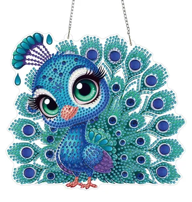 Diamantmalerei Hängedekoration mit Kette, 20x20 cm