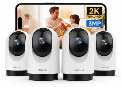 Zdjęcie produktu dla Kamera wewnętrzna 2K, kamera dla zwierząt domowych z wykrywaniem ruchu, system monitoringu CCTV przez Wi-Fi