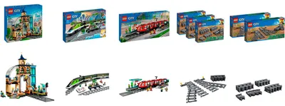 Produktbild von LEGO City Bahnhof-Komplett-Set Bundle, Konstruktionsspielzeug