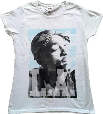 Produktbild von Tupac Shakur - "LA Skyline" T-Shirt für Damen RO3031 (XL) (Weiß)