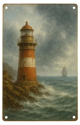 Produktbild von Blechschild 20x30cm Leuchtturm an der Küste Metallschild Maritime Wanddeko Nordsee Ostsee Strandhaus Urlaub AstraDesign