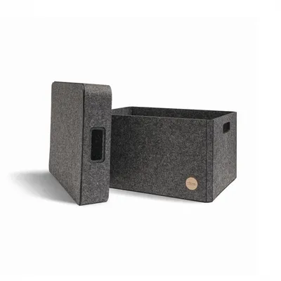 Produktbild von Aufbewahrungsbox CLASSIC Filz 32 x 24 x 17 cm mit Deckel in anthrazit meliert