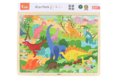 Obrázok produktu pre Drevené puzzle 48 dielikov - dinosaury