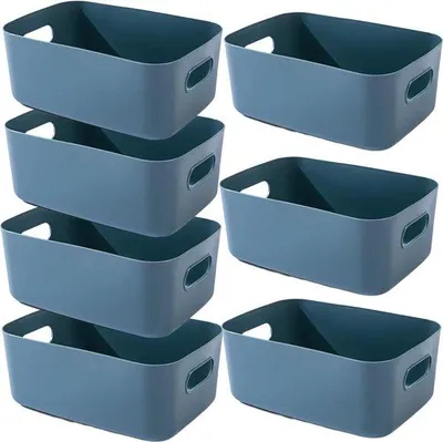 Immagine prodotto di Scatole portaoggetti da cucina blu navy (20 x 15 x 7 cm, 7 pezzi)
