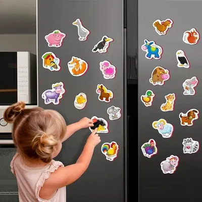 Produktbild von 27 Stück Kühlschrankmagneten aus leichtem Schaumstoff und Karton für Babys und Lernen, sicher, sanft und verschluckungssicher