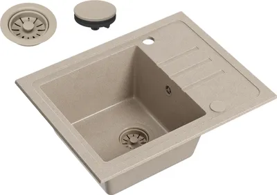 Obrázok produktu pre VBChome Umývadlo Granite Beige 55 x 44 cm Jednokomorové vstavané umývadlo Speckled Reversible Granite Siphon Washbasin Beige