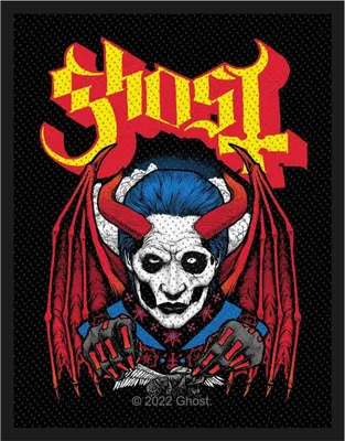 Immagine prodotto di Ghost - Toppa "Demoniac" - Tessuto in poliestere RO9639 (Taglia unica) (Nero/Giallo/Rosso)
