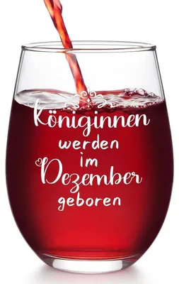 Productafbeelding van Wijnglas "Koningen worden in december geboren" 17oz | Cadeau voor vrouwen