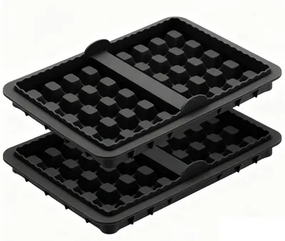 Productafbeelding van Siliconen wafelvorm - 2 stuks bakvorm voor heteluchtfriteuses - Wafelvorm voor apparaten met dubbele bakruimte