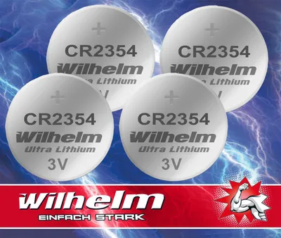 Produktbild von 4 x CR2354 WILHELM Lithium Knopfzelle 3V 570 mAh ø23 x 5,4 mm Batterie DL2354