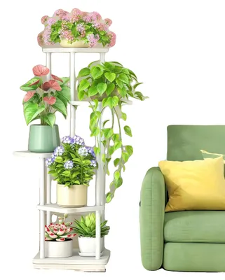 Immagine prodotto di Supporto per piante, 5 livelli, design salvaspazio, modello B-5-bianco