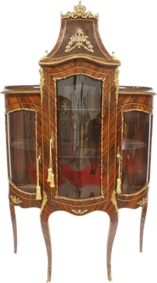 Produktbild von Casa Padrino Barock Glas Vitrine Vitrinenschrank - Barock Möbel - Vitrinenschrank 125 x 50 x H 198 cm - Wohnzimmerschrank Schrank Mahagoni / Gold