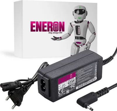 Image de Chargeur pour ordinateur portable 45 W 19 V 2,37 A pour Asus Chromebook Zenbook noir Adaptateur secteur + câble d'alimentation