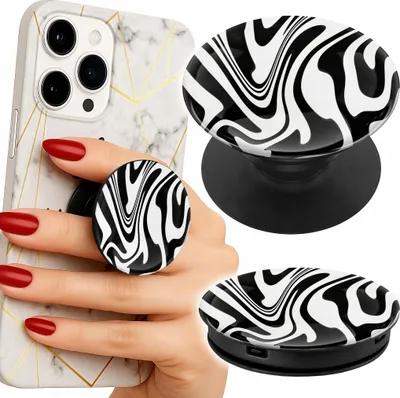 Obrázek produktu pro Držák/stojan na telefon Popsocket Finger Black/White Abstract