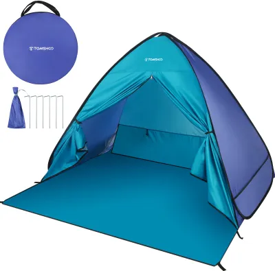 Produktbild von TOMSHOO Strandzelt Sofortiger Pop-Up-Strandschatten Sonnenschutz Zeltueberdachung Cabana mit Tragetasche