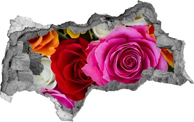 Immagine prodotto di Adesivo autoadesivo a forma di rosa 3D, dimensioni 95x73 cm, colorato