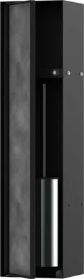 Produktbild von hansgrohe XtraStoris Rock Toilettenbürstenhalter, mit Ablage, befliesbare Tür, rahmenlos, 145x140x595mm, 56060670