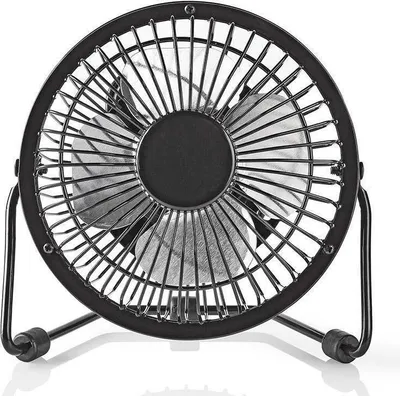 Immagine prodotto di Nedis, ventilatore da tavolo in metallo da 10 cm, 3 W, ruotabile, 1 velocità, nero