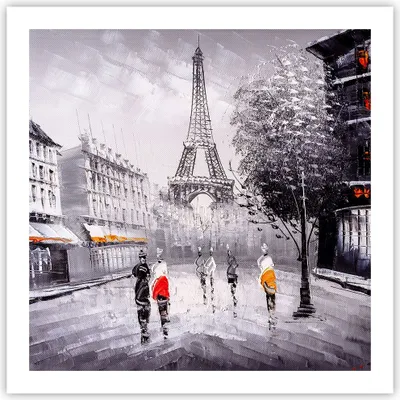 Produktbild von Poster - Poster ohne Rahmen - Architektur Paris Eiffle Frankreich - 60x60 cm - Wand Bild - Wanddeko - Wandbilder - Kunstposter - Wandposter - Bilder - Kunstdruck - Wandbild - P2XAC60x60-2961