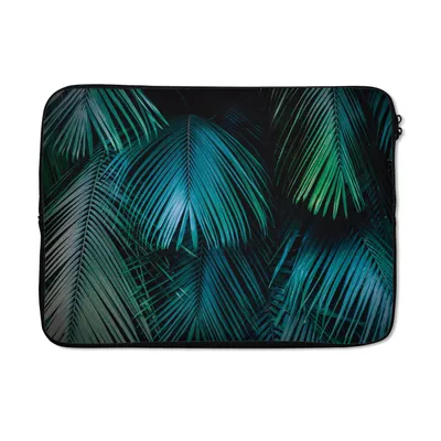 Produktbild von MuchoWow® Laptop Hülle 14 ZollDschungel - Blätter - Grün - Blau Laptoptasche - Laptoptasche - Stoßsicher - Schutzhaube