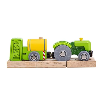 Produktbild von Bigjigs Rail Tractor mit grünem Abstellgleis