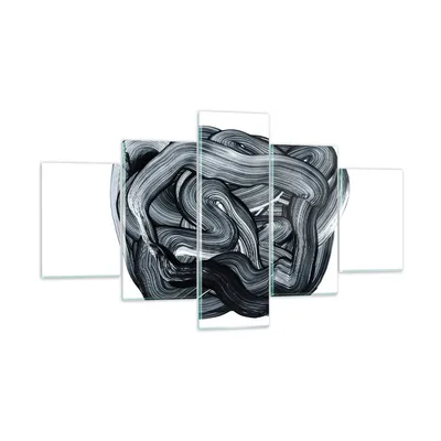 Produktbild von Bilder auf glas - 5 Teile - Abstraktion schwarz verschwommen - 125x70cm - Glasbilder - Wandbilder - Bilder - Wanddekoration aus Glas - Glas Bilder - Wandbild auf Glas - GEA125x70-4874