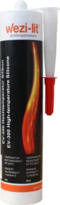 Produktbild von wezi-lit EV-300 rot 310ml Dichtungsmasse Silikon-Basis hitzebeständig bis 300° Kleber hochtemperatur
