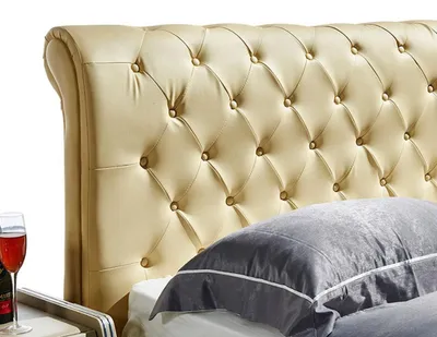 Produktbild von Chesterfield Bett Design Schlafzimmer Englisches Betten 180x200cm Textil Polster