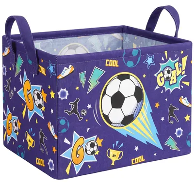 Aufbewahrungsbox Kinder, rechteckig, wasserdicht, Fußball-Design, 20 l