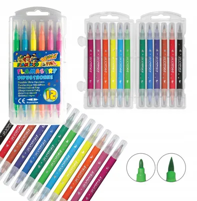 Produktbild von Doppelseitige Marker 12 Stück Pinsel und Fein Flamingo