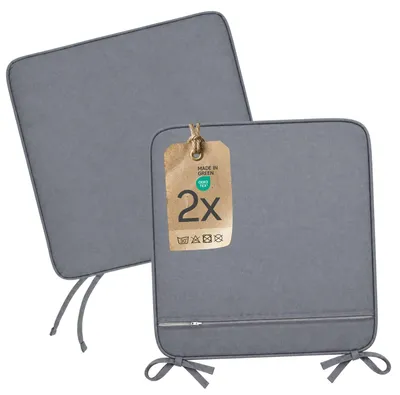 Produktbild von Sitzkissen Stuhlkissen Indoor & Outdoor 2er Set 45x45 cm - Anthrazit - etérea Mila Stuhl Kissen Auflage