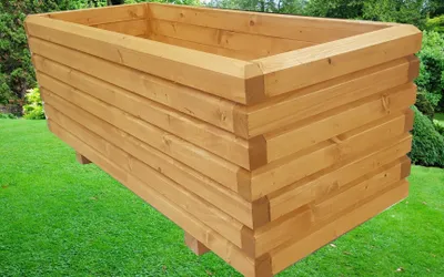 Produktbild von Massiver Pflanzkasten 60x40mm lasiert Außenmaße 120 x 40 x 36 cm Blumenkasten Hochbeet Pflanztrog Nr. PK - REAL-262