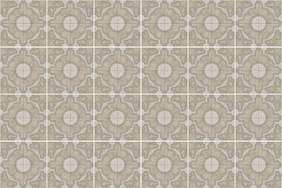 Produktbild von Fliesenaufkleber 20 x 20 cm – 24 Stück – Selbstklebend – Wasserfest – Pflegeleicht – Hitzebeständig – Für Küche & Bad – Geometrische Blumenmotive