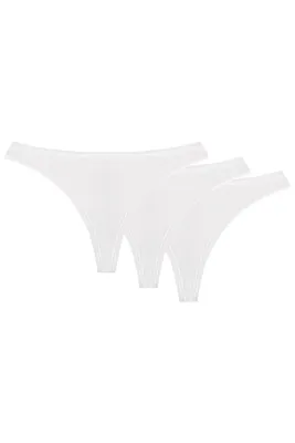 Zdjęcie produktu dla Wol-Bar soft simple 3-pak biały l majtki stringi