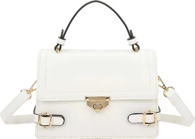Image de Gallantry, sac pour femme avec fermeture métallique en forme de cœur et bandoulière, blanc