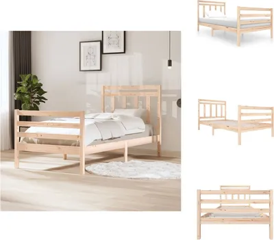 Produktbild von vidaXL Massivholzbett 100x200 cm -  Betten & Bettgestelle