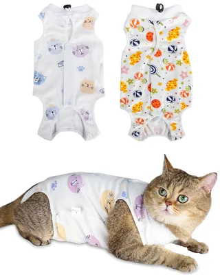 Image de Combinaison de récupération pour chats ANWA, vêtement一体式 respirant pour chats après une opération