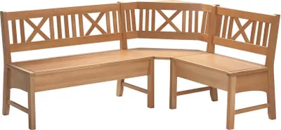 Produktbild von Eckbank Deborah aus Massivholz 224 x 177 x 87 Küchenbank massiv Buche lackiert 12147-224177